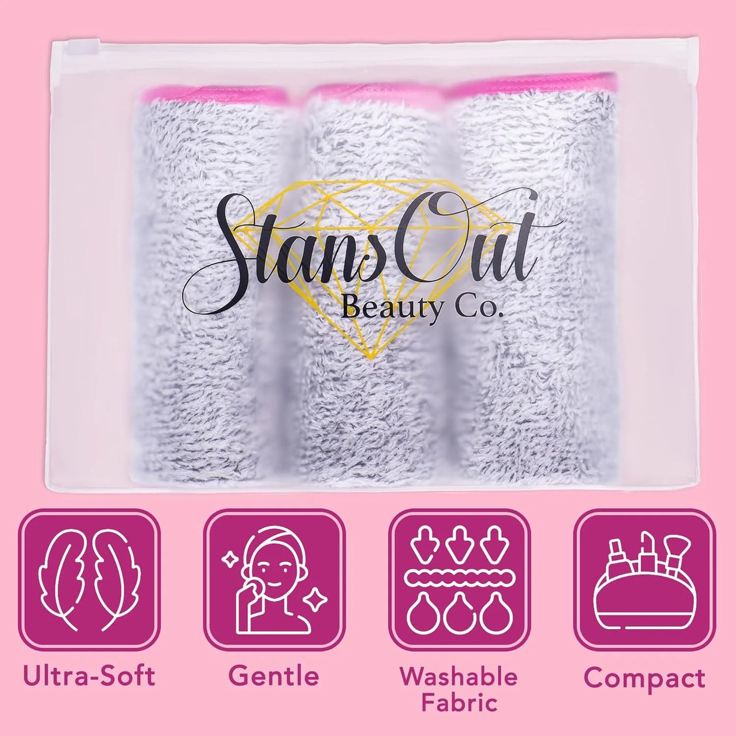 Makeup Removing Washcloths – 3-Pack | Reusable, Ultra-Soft & Eco-Friendly