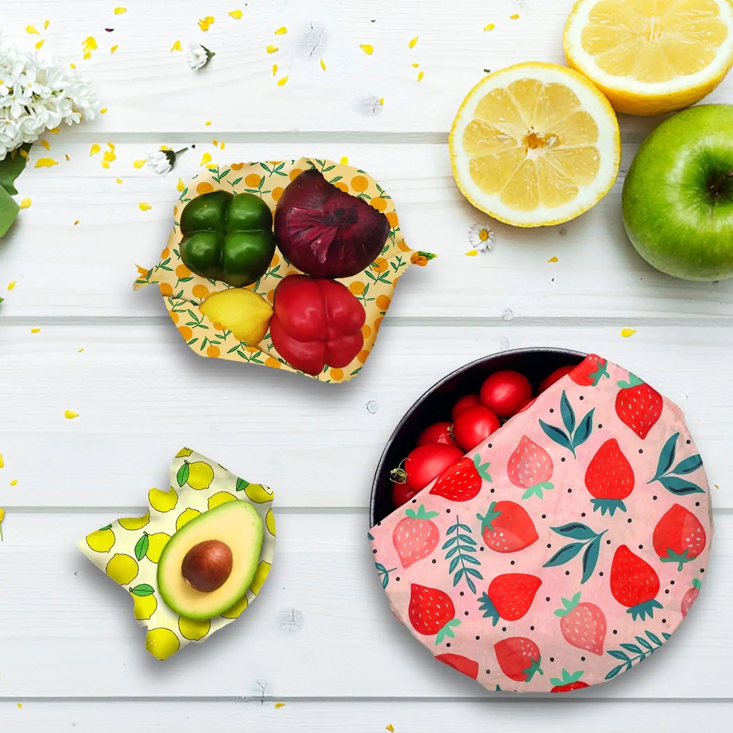 Reusable Beeswax Wrap Eco-Friendly Beeswax Food Wraps Zero Waste Bread Sandwich Food Wrap Organic Plastic-Free Food Storage